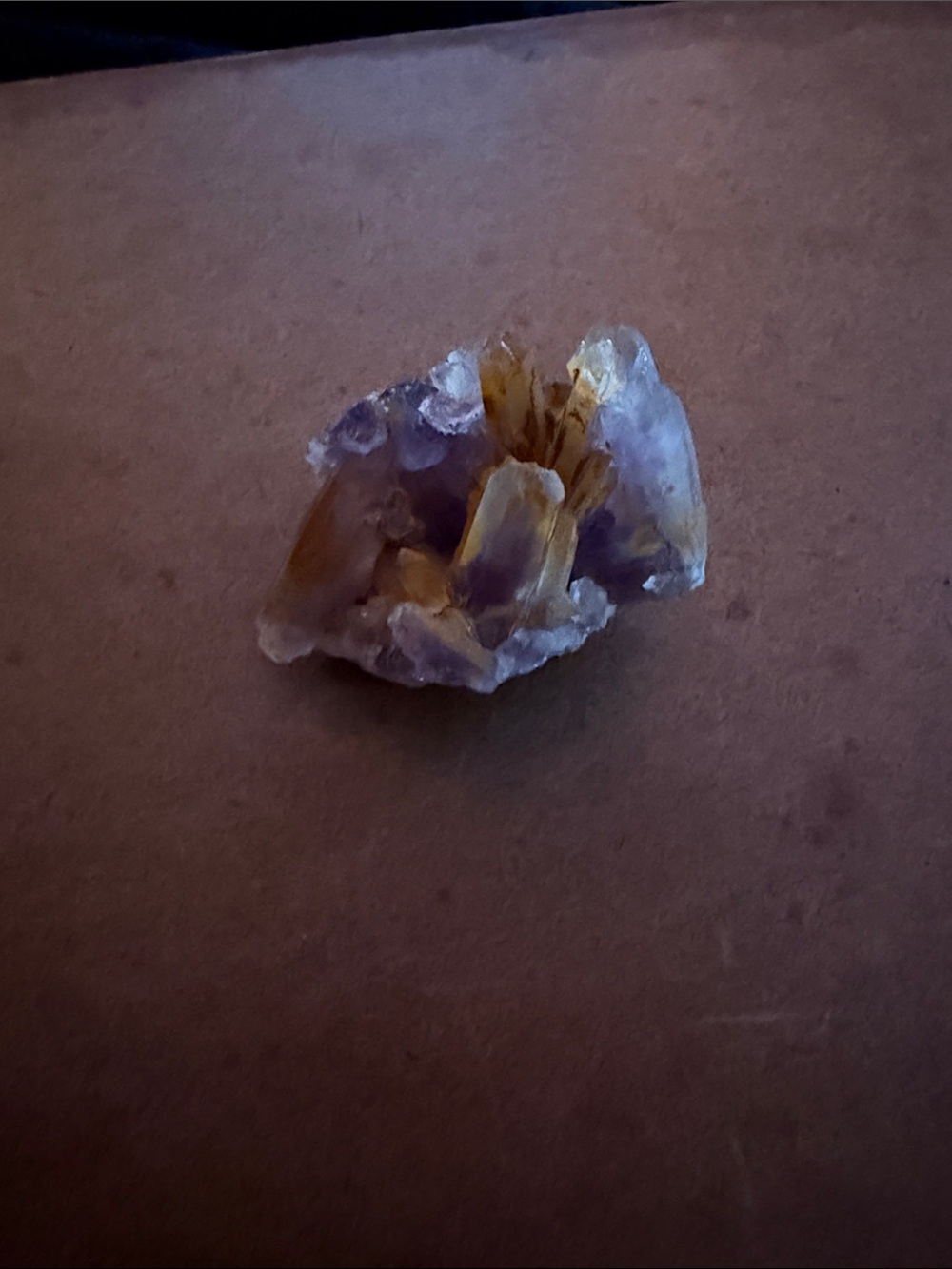 Amethyst Crystal Cluster with Yellow Accents